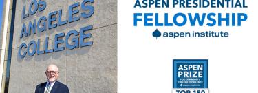 College President James Limbaugh with Aspen Presidential Fellowship logo