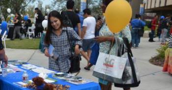 students at a fair