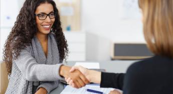 Woman at a job interview