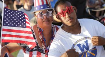 West students in 4th of July attire at Culver City Independence Day Celebration