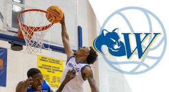 West player dunking basketball
