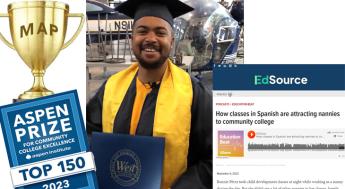 Awards and smiling student