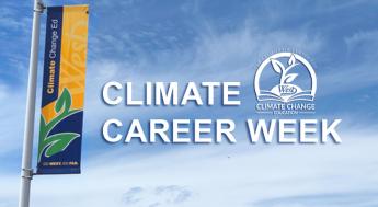 Climate Center Banner and clear blue sky