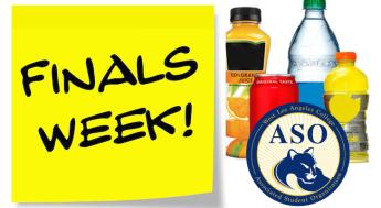 Beverages, ASO Logo and "Finals Week"