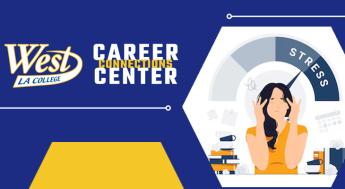 Career Center Logo and Stressed Out Person