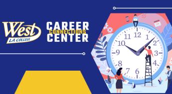 Career Center Logo with people adjusting a clock