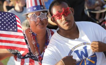 West students in 4th of July attire at Culver City Independence Day Celebration