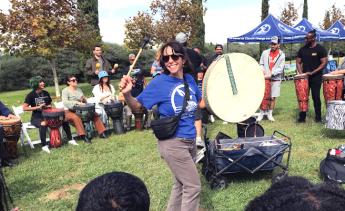 Person holding drums