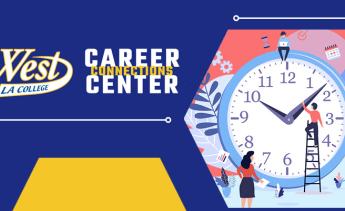 Career Center Logo with people adjusting a clock