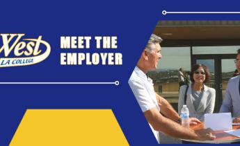 students meeting an employer