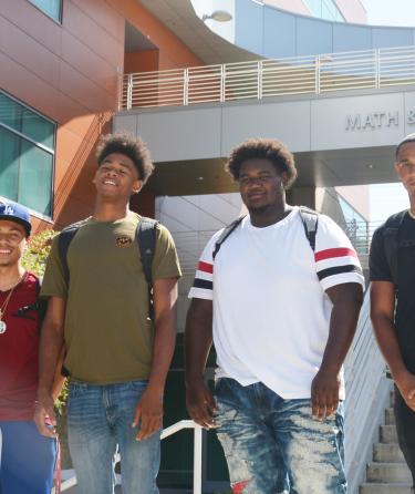 Group of Student Outside Math and Science Building