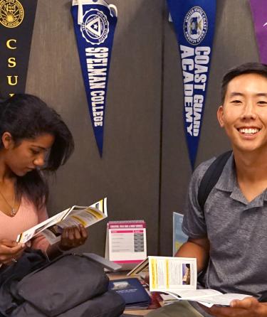 Students Reading a Brochure