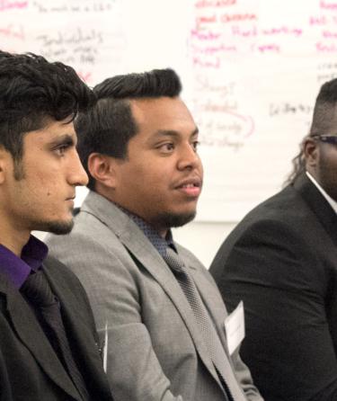 students in class in business attire