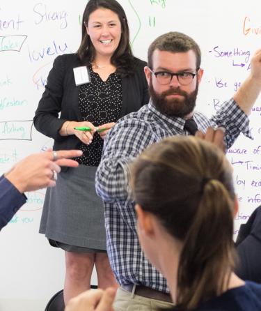 students in a business class