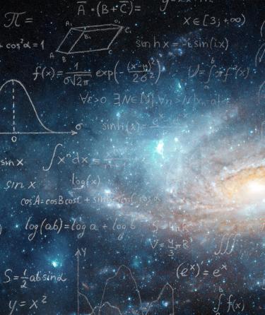 physics equation and a star system