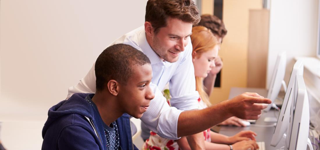 Professor Teaching a Student