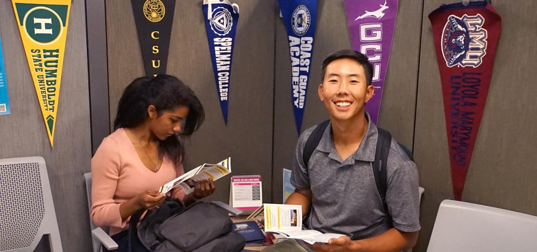 Students Reading a Brochure