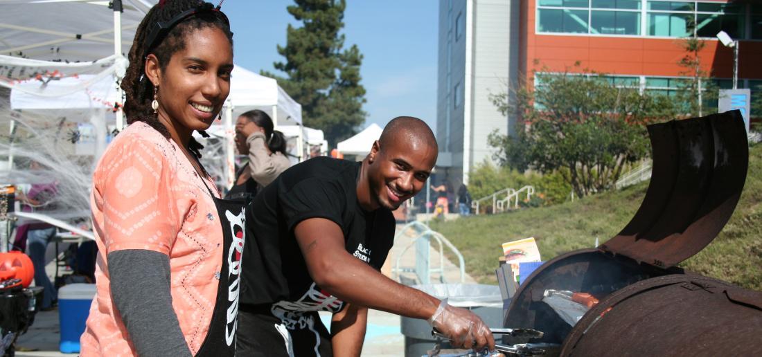 Students Cooking Outdoor