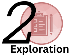 explore text with a number two and decorative icon