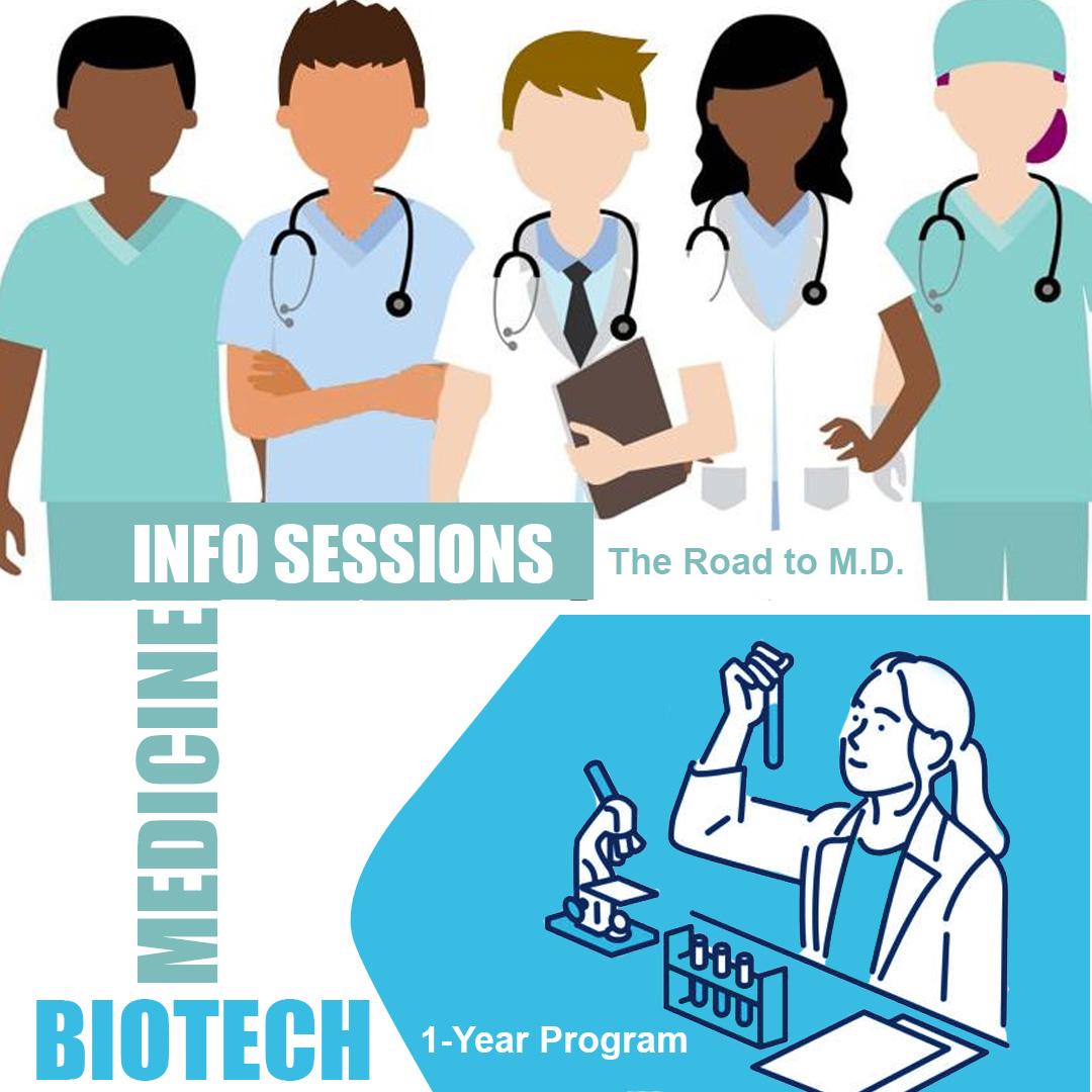 illustrations of doctors and biotech lab technician