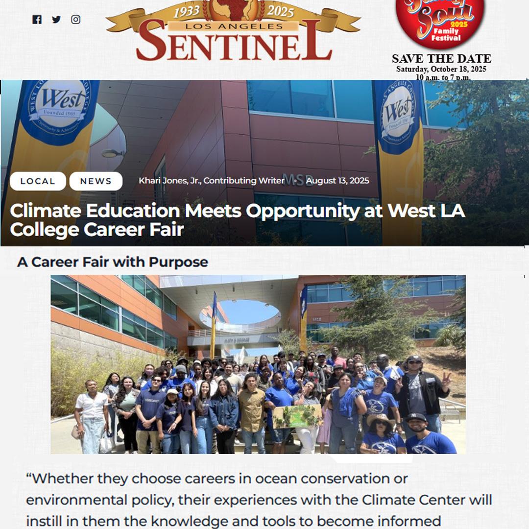 screen print of LA Sentinel Climate Career Fair article