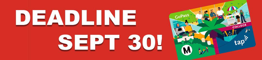 Deadline Sept 30 for Metro Tap Card