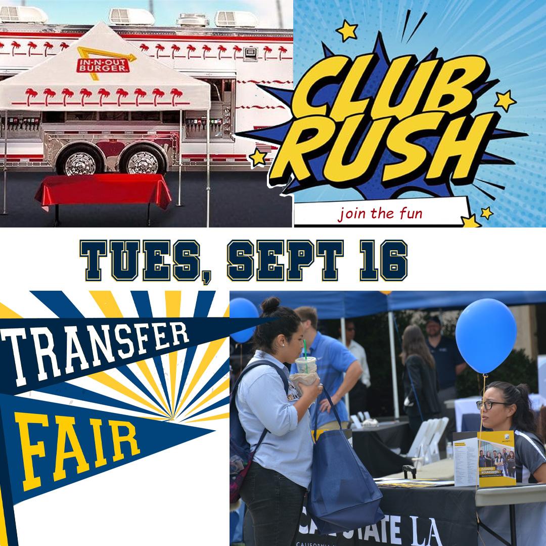 graphic promoting Club Rush and Transfer Fair