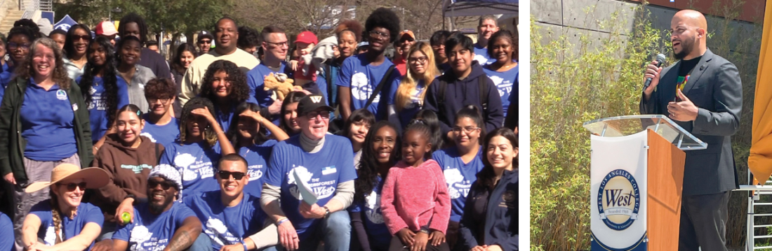 Assm. Isaac Bryan and group of students