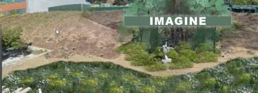 artist rendering of a campus microforest